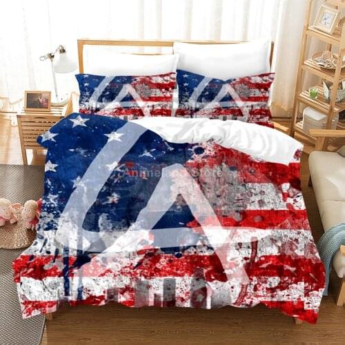American LA Flag Bedding Set Fashion Modern 3D Print Comforter Luxury Duvet Cover Set Home Textile Decor Queen King Single Size