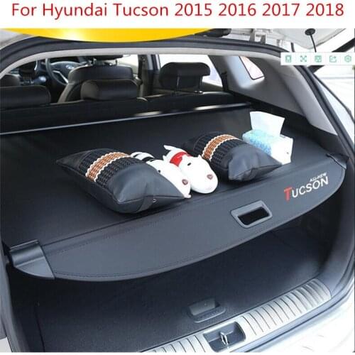 For Hyundai Tucson 2015 2016 2017 2018Rear Parcel Shelf Trunk Cover Material Curtain Rear Curtain Retractable Spacer Rear Racks