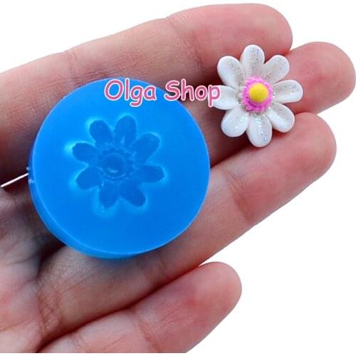 HYL073 16.7mm Flower Silicone Mold Fondant Cake Decoration Candy Resin Clay Earrings Necklace Craft Soap Candle FOOD SAFE