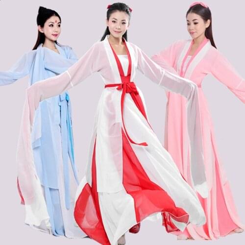 Chinese Traditions Classical Hanfu Stage Dance Costumes Fairy Costume Ancient Folk Dance Dress Women Children for Performance