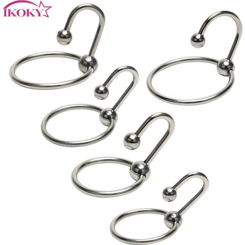 IKOKY Penis Rings Male Chastity Device with Head Ring Catheter Sound Beads Stainless Steel Penis Plug Urethral Dilator