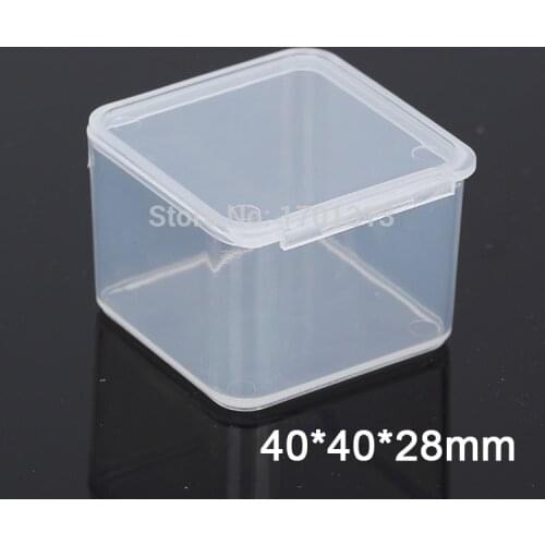 100pcs Small square transparent plastic box PP Storage Collections Container Box Case