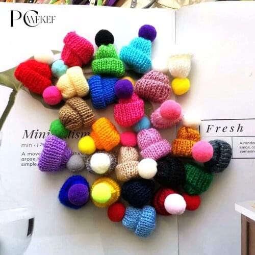10 Pcs Mini Handmade Small Knitting Hat for DIY Dolls Decoration Phone case Decoration 3.5CM