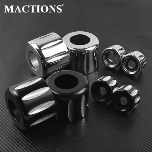 Motorcycles Rear Shock Lower & Shock Top Mount Bolt Covers Black / Chrome Aluminum For Harley Sportster XL 883 48 1200 2004-2015
