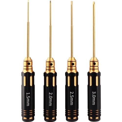 1.5mm 2.0mm 2.5mm 3.0mm Non-slip Phillips Screwdriver Cross Screw Driver Titanium Plating Process Repairing Tool for RC Aircraft