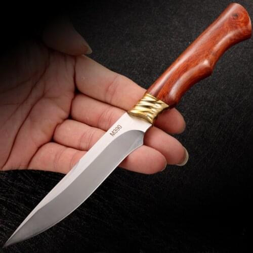 Manual forging VG 10 Damascus steel high hardness m390 steel Fixed Blade Knife outdoor camping self-defense tools