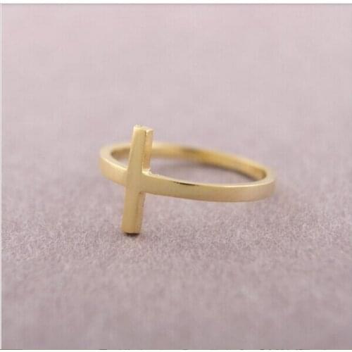 Fashion wholesale Classic contracted Cross ring Number 1 Modeling ring Vertical rod ring 30 pce/lot