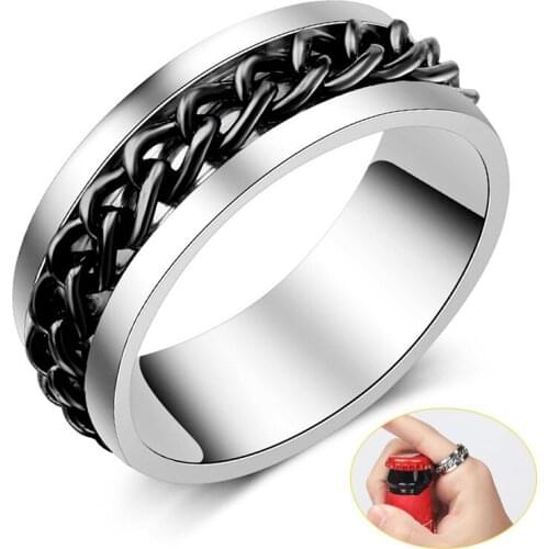 Titanium Steel Ring Opener Multifunctional Beer Opener Rotatable Chain Ring Men Women Bottle Opener Kitchen Tools Accessories