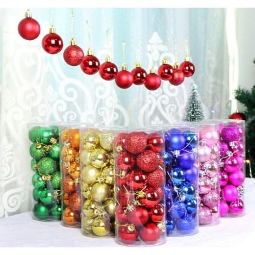 4CM Christmas Balls Xmas Tree Ornaments Hanging Tree Pendants Glitter Bubble New Year Party Decorations Gift adornos de navidad