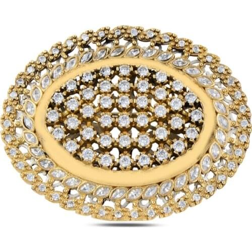 Silver 925 Sterling Zircon Cubic Zirconia Authentic Brooch