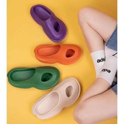 2021 Summer Couples Slippers Mens Street Style EVA Slides Females Outdoor Beach Sandals Indoor Bathing Non-slip Home Slippers