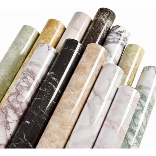 Extra Thick 60x100cm PVC Marble Wallpaper Kitchen Contact Paper Vinyl Self Adhesive Furniture Decorative Sticker Dropshipping