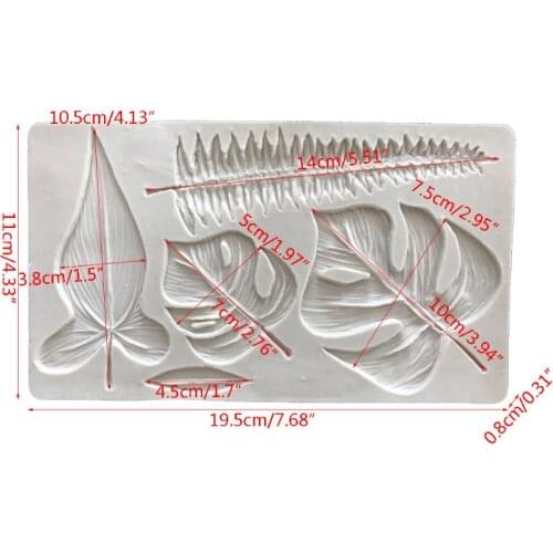Tropical Theme Cake Decorating Tool Palm Leaves Silicone Mold Clay Fondant Mold DIY Candy Sugar Cookies Chocolate Mold Baking
