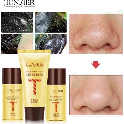 Facial Care Nose Blackhead Export Essence Facial Blackhead Suction Mask Pore Shrinking Essence Mask Three-Piece Skin Care