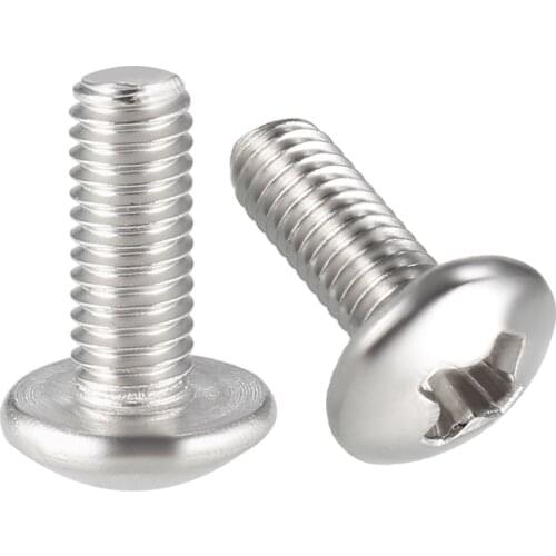 Uxcell Machine Screws, M3x8mm Phillips Truss Head Screw, 304 Stainless Steel, Fasteners Bolts 30Pcs