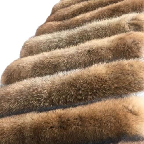 100% natural coat fur collar real raccoon fur women scarf winter coat women neck hat collar long warm real fur scarf plus size