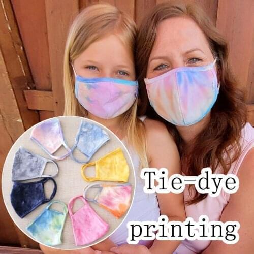 1PC Tie-Dye Face Mask Printed Masks Cotton Fabric Adult Protective PM 2.5 Dust Mouth Cover Washable Reusable Mouth Mask Care