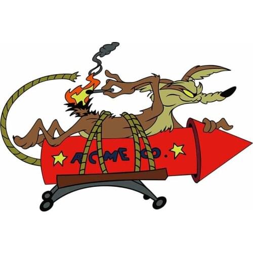 13cm x 8.8cm Cartoon Car Sticker FOR Wile E Coyote ACME Rocket Vinyl Decal Anime Car Styling Waterproof Accessories