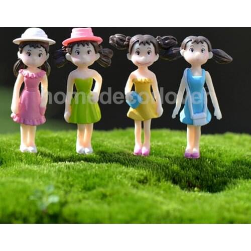 4x Miniature Fairy Garden Micro Landscape Dollhouse Bonsai Craft Decor Girl Set