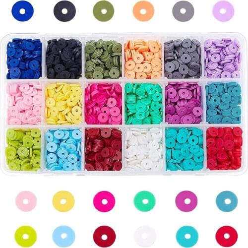 5000 6mm flat beads colorful soft ceramic bead set box Colored clay bead set box