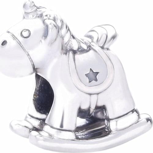 Ajax Real 925 Sterling Silver Cute Anime Unicorn Beads Charms For Bracelet & Bangle Birthday Gift Girlfriend Brazalete Mujer