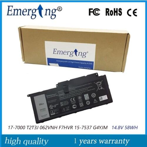 14.8V 58WH New Original F7HVR Laptop Battery for Dell Inspiron 17-7000 T2T3J 062VNH 15-7537 G4YJM