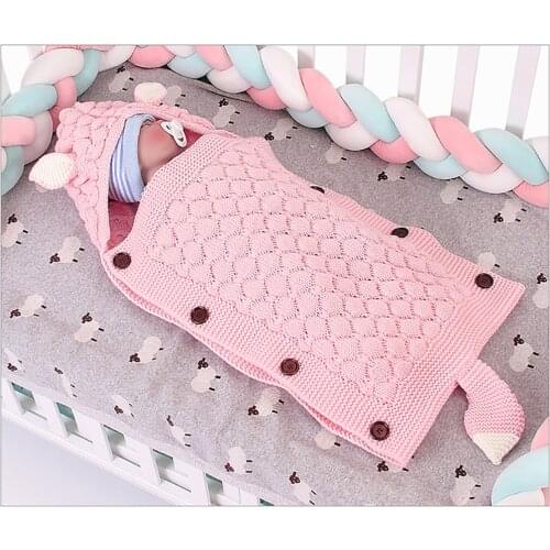 BalleenShiny Baby Sleeping Bag Blanket Swaddle Wrap Winter Warm Blanket Soft Anti-kick Quilt Knitting Cute Shape Comfort