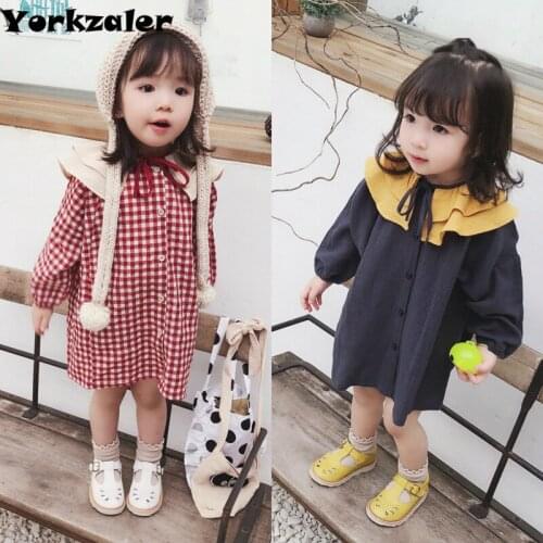 Baby Girls Blouse Shirt Long Sleeve Peter Pan Collor New Fashion Cute Plaid Shirt for Children Clothes Kids Outfits