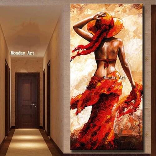 Large Handmade Sexy Girl Portrait Modern Abstract Nude Oil Painting On Canvas Bedroom Wall Art nude figure Picture Home Decor