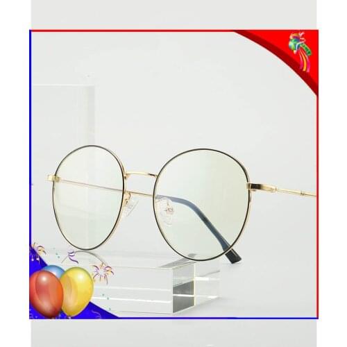 Photochromic Eyeglasses With Blue Light Filtering Women Anti UV Eye Protection Glasses Men Metal Round Chameleon Driving Eyewe