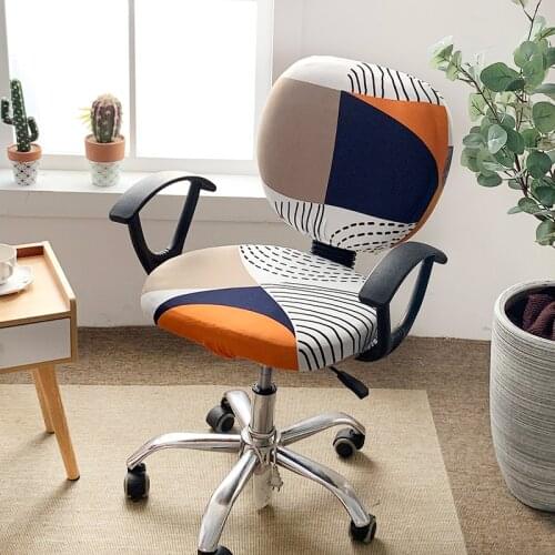 Geometric stretch office computer chair cover slipcovers for chair protector elastic solid printed stretch chair cover