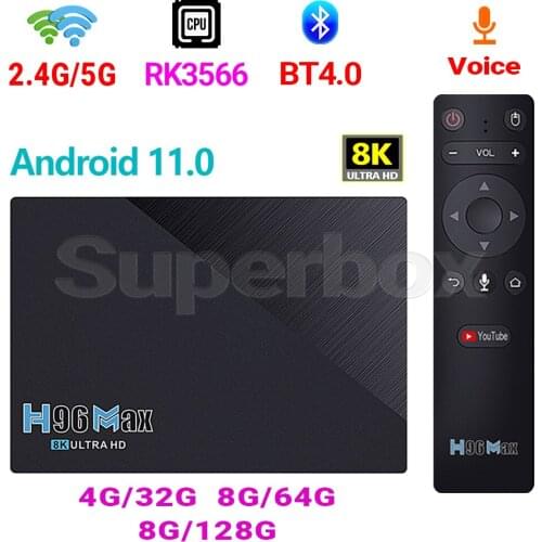 2021 New H96 MAX 3566 Media Player RK3566 Android 11 2.G/5G Dual Wifi LAN 1000M BT4.0 4K HD Keyboard Set Top Box TV Box 8GB/4GB