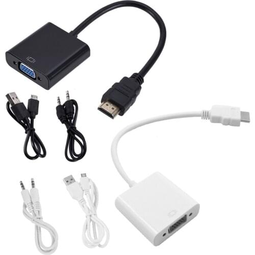 Converter Adapter Cables 1080P Full HD HDMI-Compatible Male to VGA Female Adapter for Desktop Laptop PC HDTV