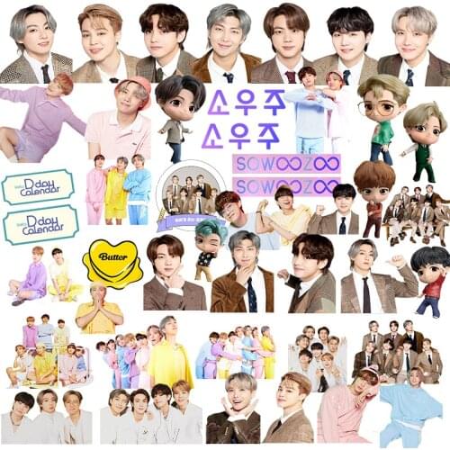 Korean star K-pop Bangtan Boys BUTTER 8TH Anniversary Waterproof Stickers Luggage Laptop Fridge Car DIY Idols Decals Fans Toys