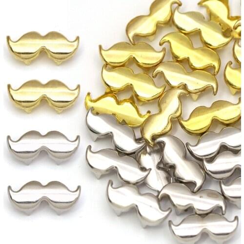 100Pcs 18x8MM Metal Rivets Sliver/Gold Moustache Spikes Punk Studs For Leather/Bags DIY Crafts Claw Rivets Clothes Accessories