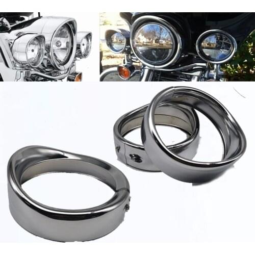 Motorcycle 7'' LED light Moto Headlight Trim Ring Bezel Visor 4.5'' fog light lamp Bezels Visor for Touring King Electra Glide