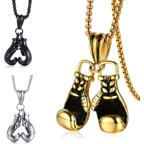 New Luxury Men Mini Boxing Glove Present&Necklace for Men Hip Hop Chain Necklaces Underground Boxing Hall Party Necklace Jewelry