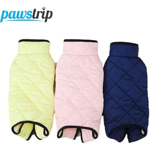 Pawstrip Winter Dog Clothes Cotton Warm Puppy Jumpsuit Soft Four Leg Clothes for Chihuahua Pomeranian Casual Pet Costume S-XXL