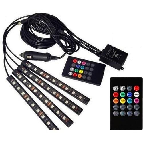 Car Interior Foot Six Music and Voice Operated Colorful Controlled 12 LED