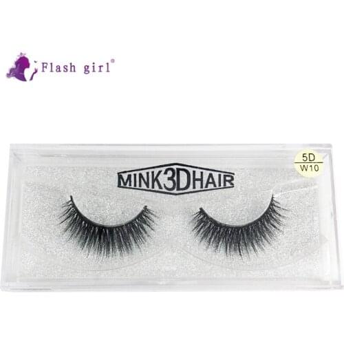 Flash Girl Lashes Wholesale 5D-W10 Natural 1 Pair 5D Mink Eyelashes Makeup Thick False Eyelashes Soft Fake Eyelash