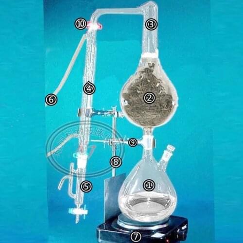 500mL Glass Instrument Essential Oil Extraction Separator Steam Distillation Device Home DIY Glass Distiller