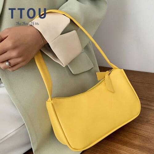 Retro Totes Bags For Women 2021 Trendy Vintage Handbag Female Small Subaxillary Bags Casual Solid Color Shoulder Bag Lady Purse