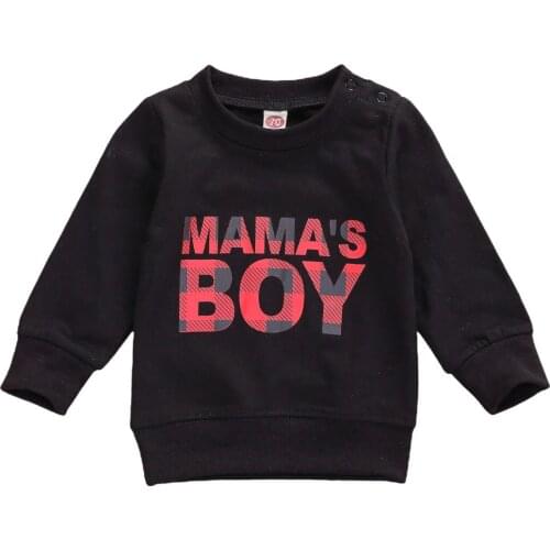 Newborn Baby Boy Girl Sweatshirt Baby Boy Autumn Spring Black White Letter Print Long Sleeve Tops Sweatshirt 0-24M