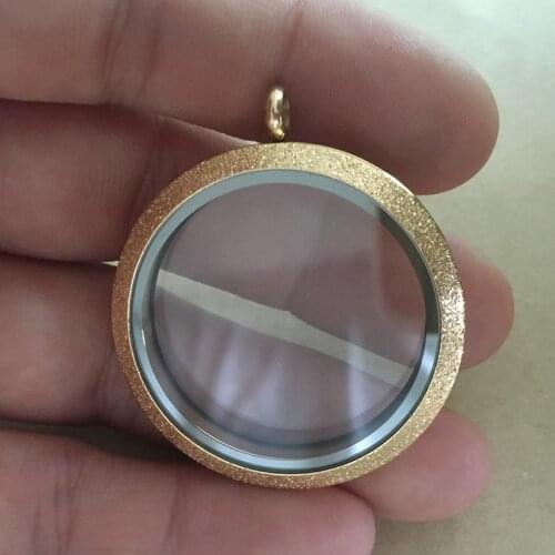 Waterproof Black Stainless Steel Floating Locket Pendant Screw Living Memory Glass Locket Necklace Fathers Day Gift