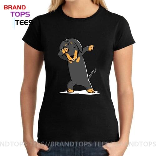 Dabbing Dachshund Funny Doxie Leisure T Shirts Dachshund Dog Dab Short Sleeve Clothes High Quality Tee Cotton Round Neck T-Shirt