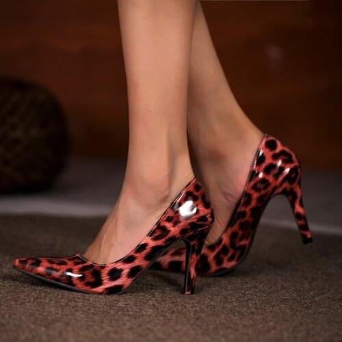 MIYEDA Leopord Women High Heel Shoes Pointed Toe Python Print Shallow Ladies Pumps Plus Size Modern Style Slip-on Female Shoe