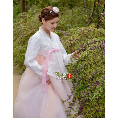Womens Korean Hanbok Dress Costume Ethnic Dance Traditional Long Sleeve Cosplay Tailored + Free Shipping Lace