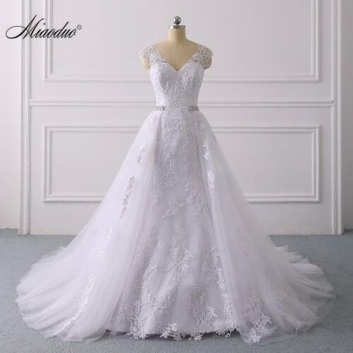Mermaid Wedding Dress with Detachable Skirt 2 in 1 Backless Saudi Arabia Bridal Wedding Gowns Dubai trouwjurk 2021