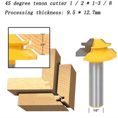 1 / 2 handle woodworking cutter panel cutter wood milling cutter high grade 45 ° 45 ° tenon and tenon cutter line cutter right a