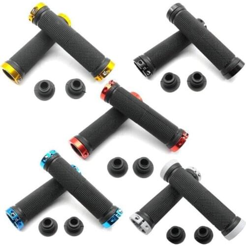 1 Pair Non Slip Road Cycling Handlebar End Grips Soft Rubber Lock on Bicycle